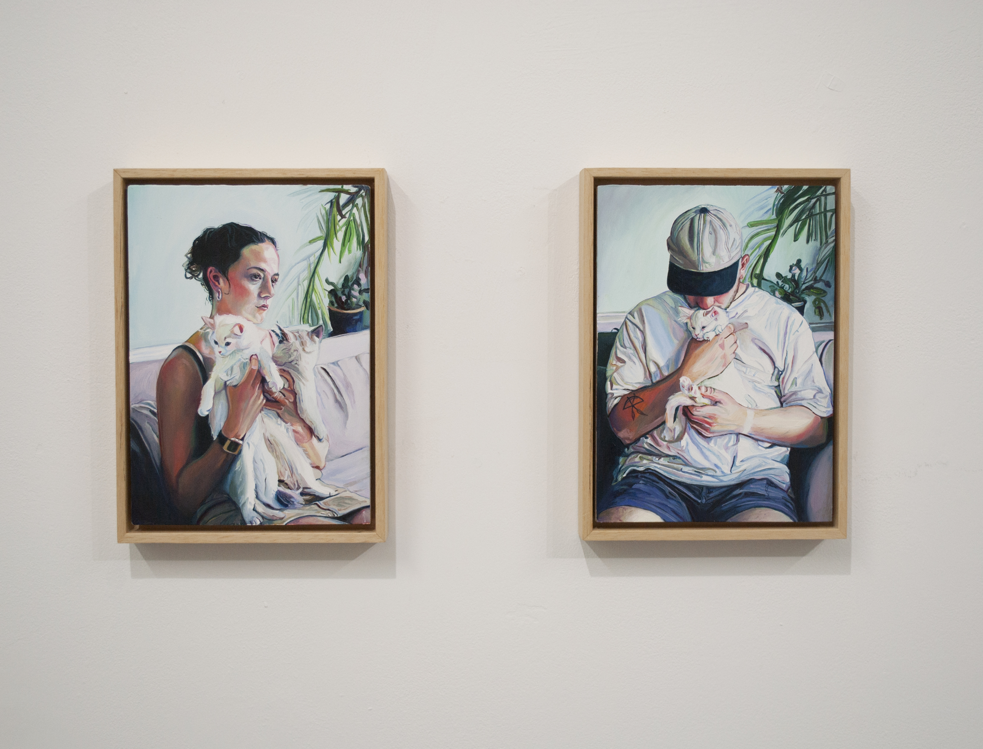 David's Kittens and Boy with Kitten (installation view)